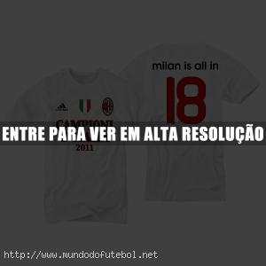 milan, titulo, italiano, camisa comemorativa