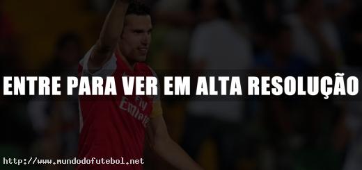 van persie, comemoração, Arsenal, UEFA Champions League