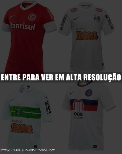Santos, Internacional, Nike, Coritiba, Bahia, Camisas futebol