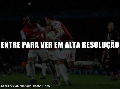 Van Persie, comemoração, Arsenal, Champions League