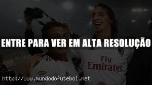 Thiago Silva e Ibrahimovic, Milan, comemoração