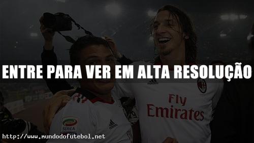 Thiago Silva e Ibrahimovic, Milan, comemoração