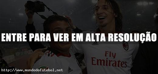 Thiago Silva e Ibrahimovic, Milan, comemoração