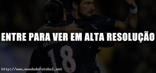 Lavezzi, PSG, Ibrahimovic, Comemoração, Champions League